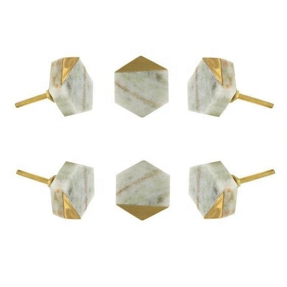 Pure white marble Luxury Knob Marbled White And Black Stone Cupboard Door Knob For Door Cabinet Drawer Dresser Wardrobe