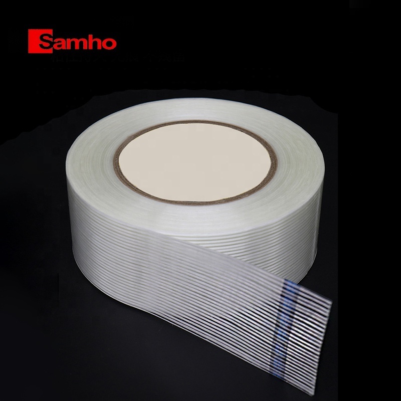 Mesh Fiberglass Tape Mold Electrical Appliances Fixing Packaging Fiber Glue Non-marking Single Sided Striped Fiber Tape