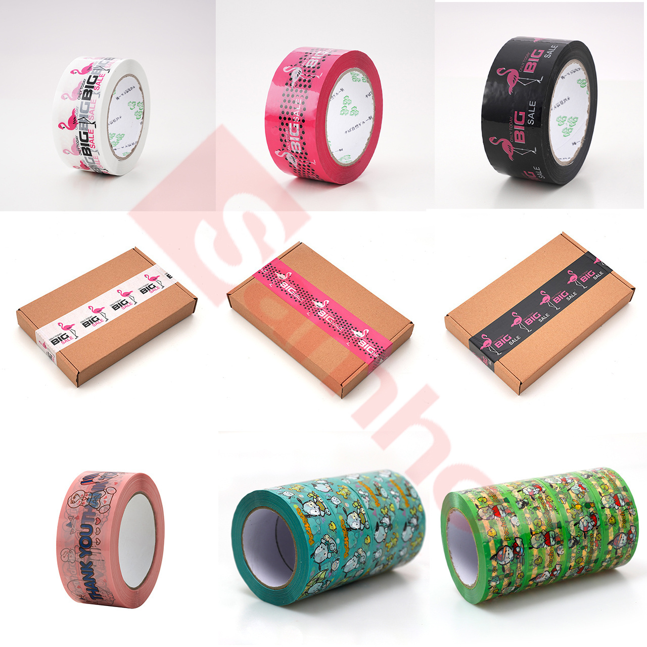 Samho Packaging tape 45mm Thin rubber adhesive 50mm 100m 48mm Super sticky transparent BOPP tape customizable logo BOPP tape