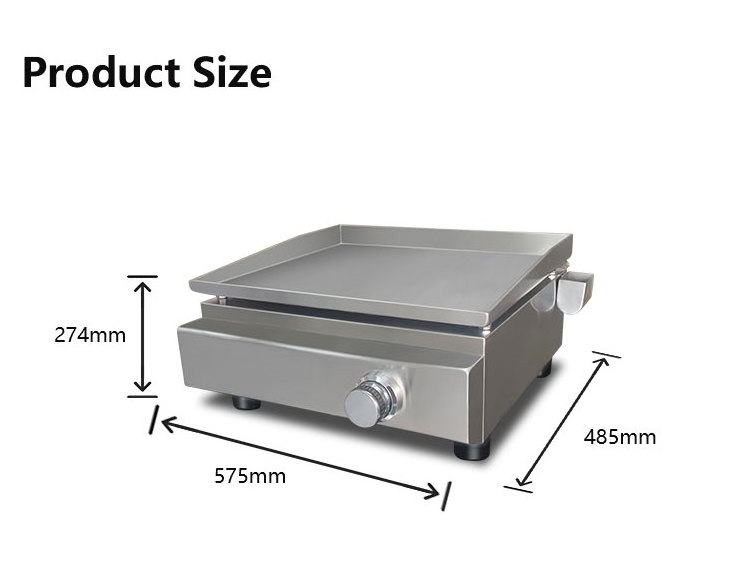 Commercial Teppanyaki Crepe And Pancake Makers Counter Top Burger Grill Griddle Combo Cooking Fryer Pan With Double Handle