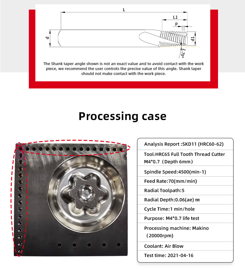 SAMHO CNC Solid Carbide Thread CNC Cutter Full Teeth Carbide Thread End Mill for Processing Mould Steels