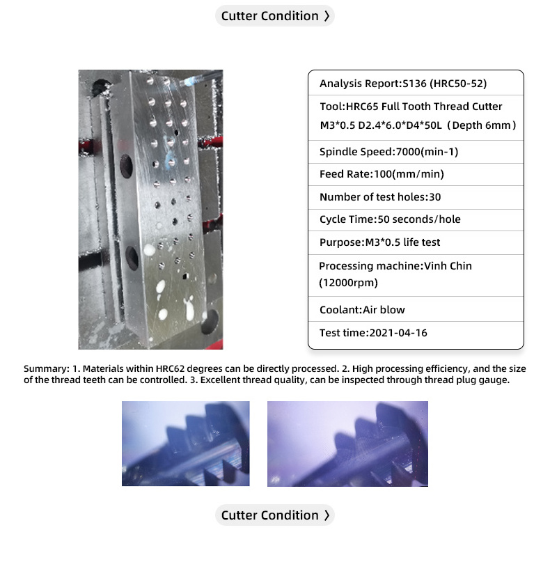 SAMHO CNC Solid Carbide Thread CNC Cutter Full Teeth Carbide Thread End Mill for Processing Mould Steels