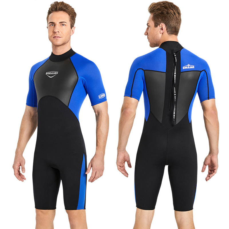 Breathable short sleeved Diving Suit One Piece Swimwear Swimsuit Swimming Stretchy Scuba Diving Suit For Men