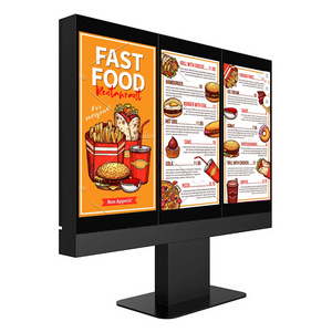 Samidisplay 55 Inch 4K 2500Nits Dual Screen Drive Thru Menu Board Lcd Digital Display For Restaurants