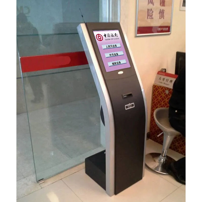 Floor Stand Self Service Wireless Bank Hospital 19 inch Touch Screen Ticket Issue Dispenser Queue Management System Kiosk