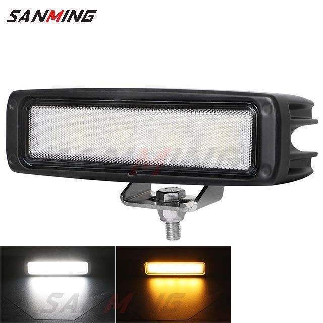 48W Work Light Red and Blue Strobe Light Bar for Car 4x4 Off road Tractor Trailer SUV Spot Combo Lamp led Headlights