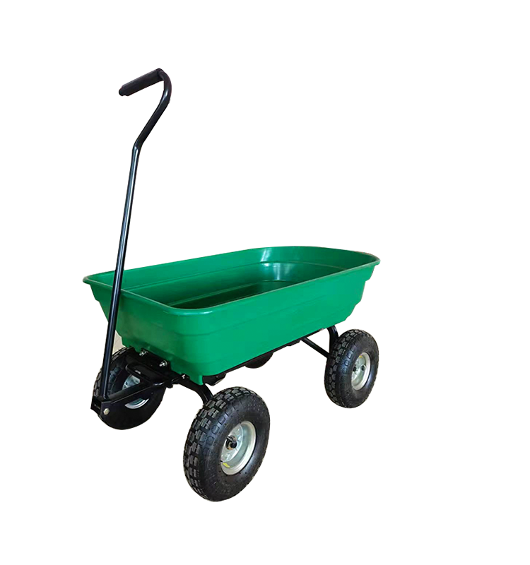 H898 Hand Carts Trolleys Garden asian style Trolley 4 Wheel Detachable Tipping Garden Wagon