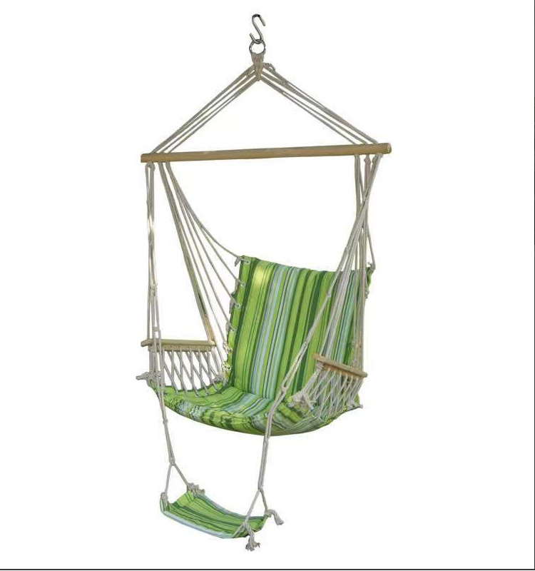 Outdoor Beach Hanging Swing Chair with foot pad Comfort Canvas Hanging Chair with Pillow Hammock forest style Camping Swing