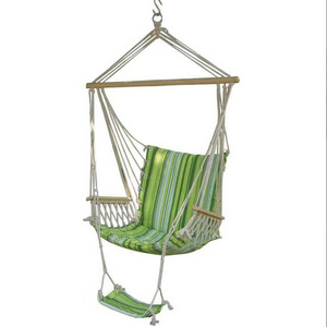 Outdoor Beach Hanging Swing Chair with foot pad Comfort Canvas Hanging Chair with Pillow Hammock forest style Camping Swing