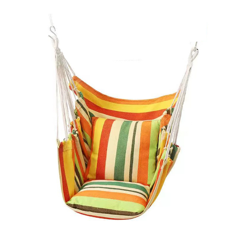 Large 130*100CM Canvas Hanging Chair Outdoor courtyard Hanging Swing Chair without Wood Stick Hammock Camping Swing with pillow