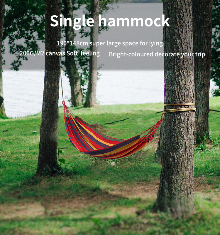 Custom Large Single hammock Outdoorfor family vacation 190*148CM Large Size Portable lightweight camping Swing