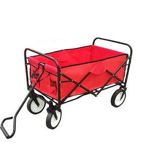 Folding Trolley Wagon Cart Heavy Duty Big Wheel Folding Outdoor Utility Wagon Collapsible Garden Trolley