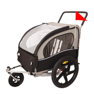 HT105 Bicycle Pet Trailer  Baby stroller with 2 seat belt  Outdoor Travel Trailer Multifunction Folding Trolley