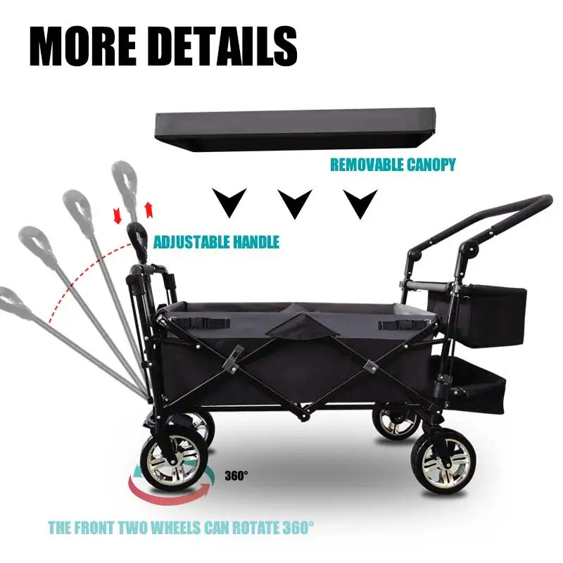 Baby Wagon Carrying Dog Multiple Folding Trolley Cart With Wheelbarrow Stroller 3 in 1 Hand Carts