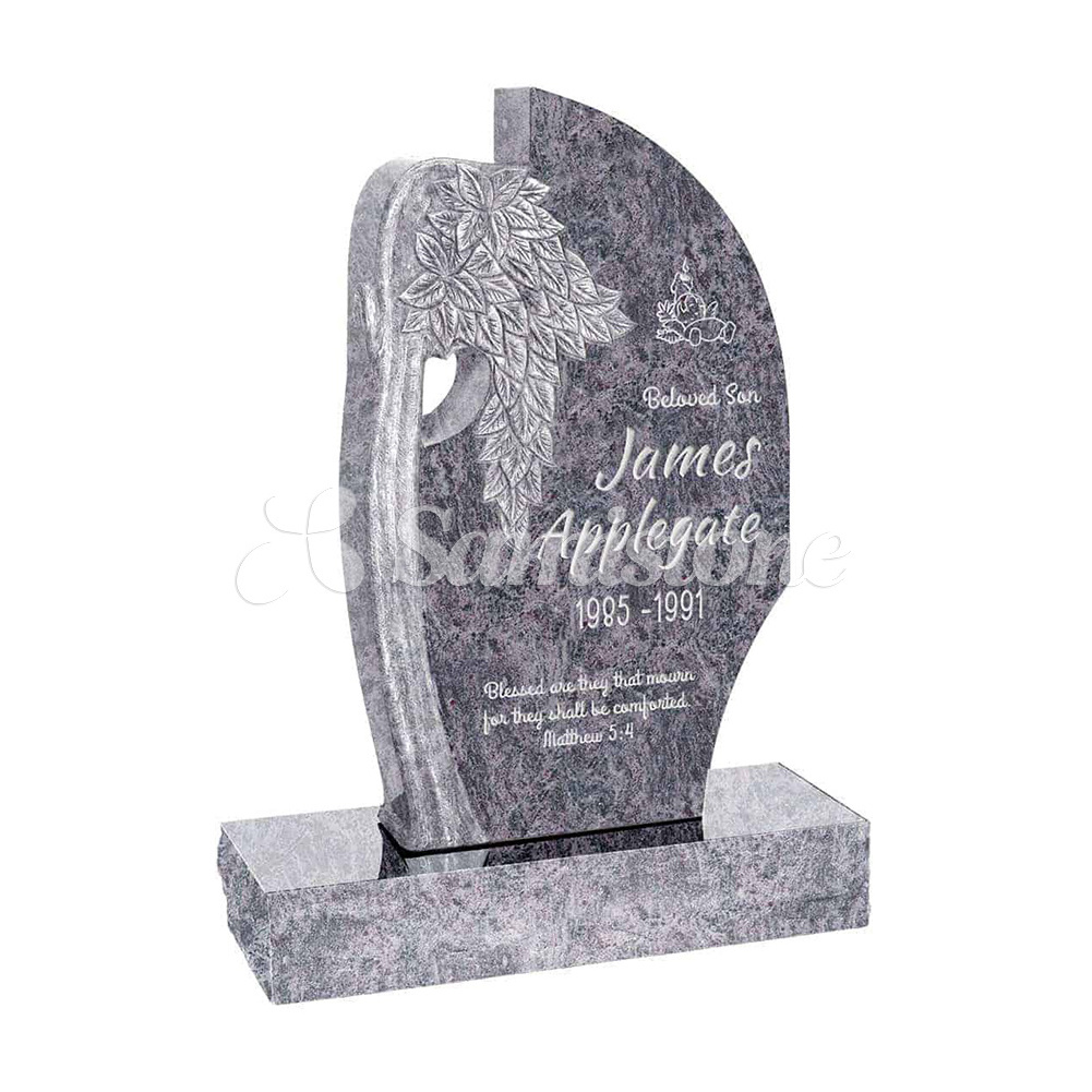 Samistone Blue Granite Headstone Collection Blue Tombstone Design Customization China Factory