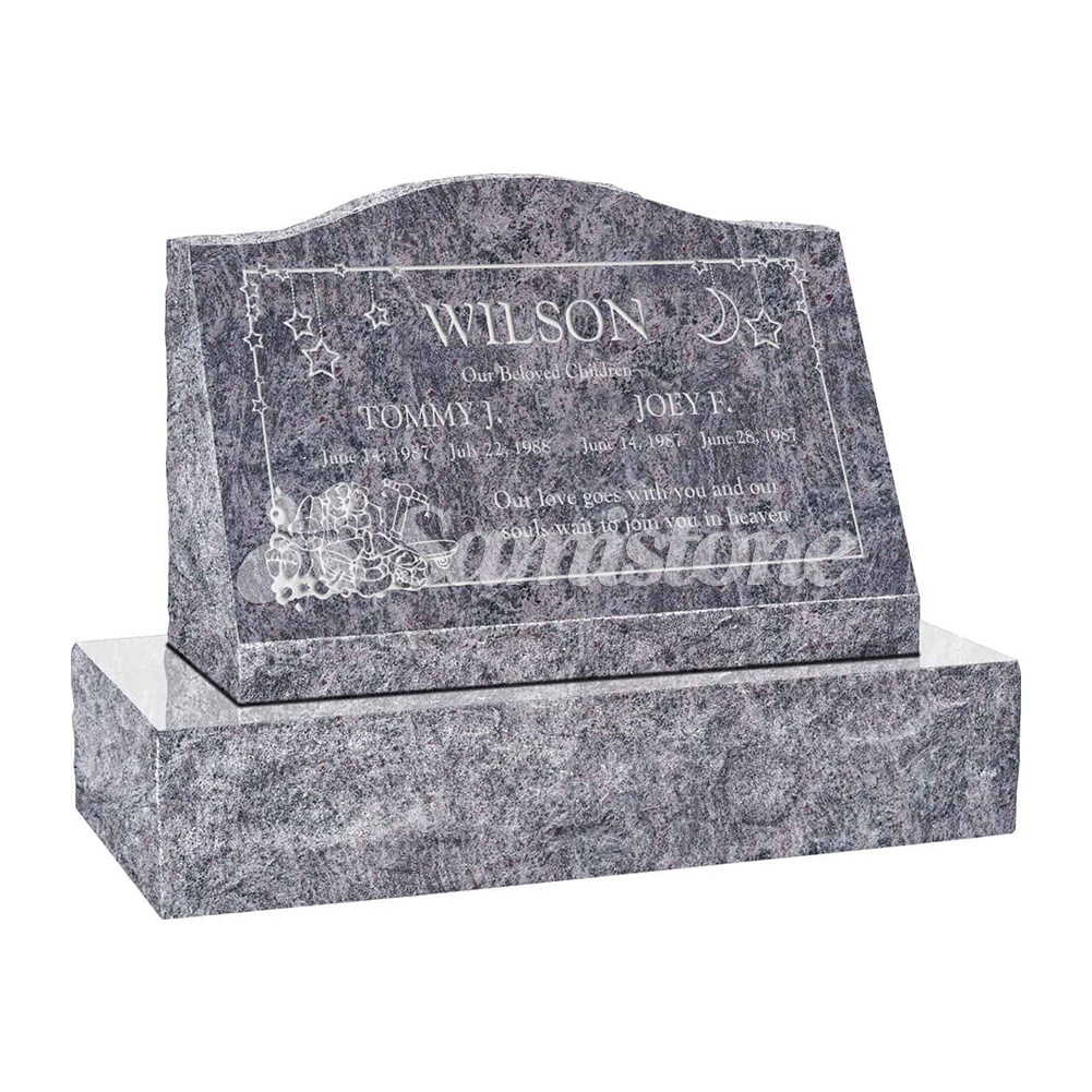 Samistone Blue Granite Headstone Collection Blue Tombstone Design Customization China Factory