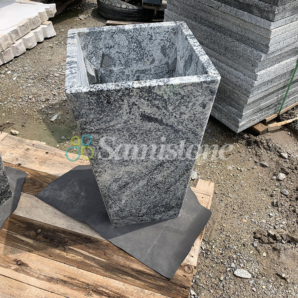 Samistone Granite Flower Vase For Graves Flower Pot Outdoor Cemetry