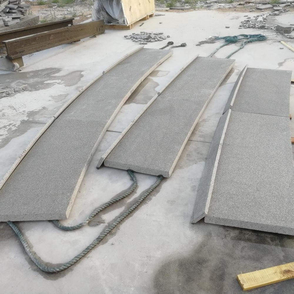 Samistone New G684 Irregular Curved Steps Black Grey Granite Stair Stone Cheap Price Steps for Project