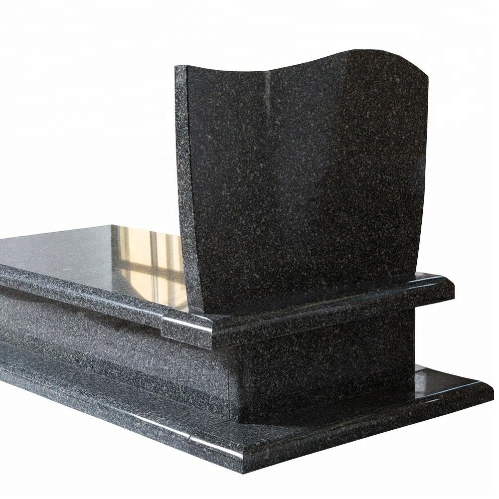 Samistone Modern Polished Granite Flat Shape Tombstone Slabs Design Headstone Prices