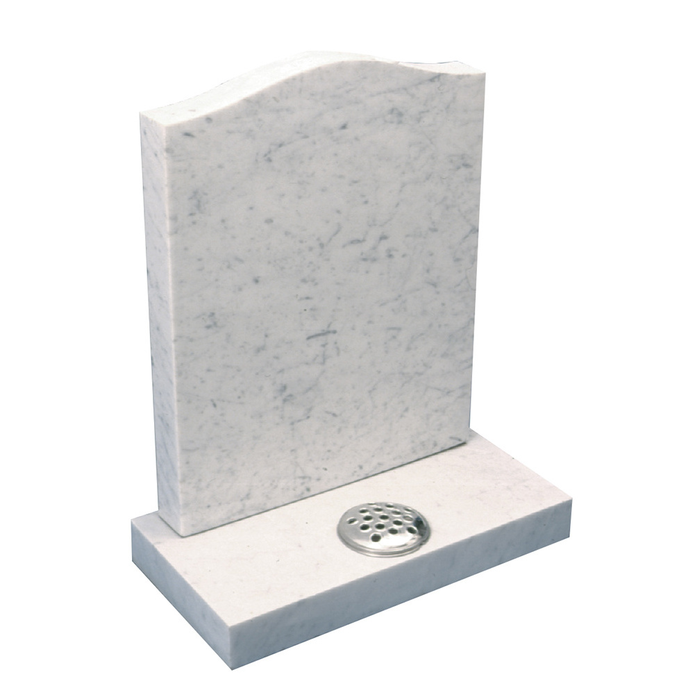 Samistone Bianco Carrara Marble Upright Headstone with Base White Tombstone New Zealand Tombstone Blank Marble Tombstone