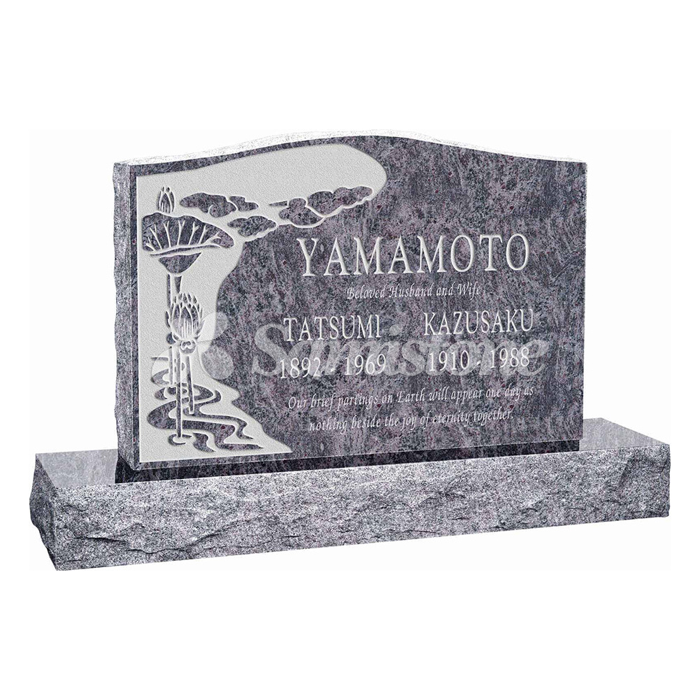 Samistone Blue Granite Headstone Collection Blue Tombstone Design Customization China Factory