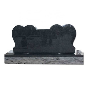 Double Tombstone Black Granite Tombstone Heart Shape Gravestone Designs