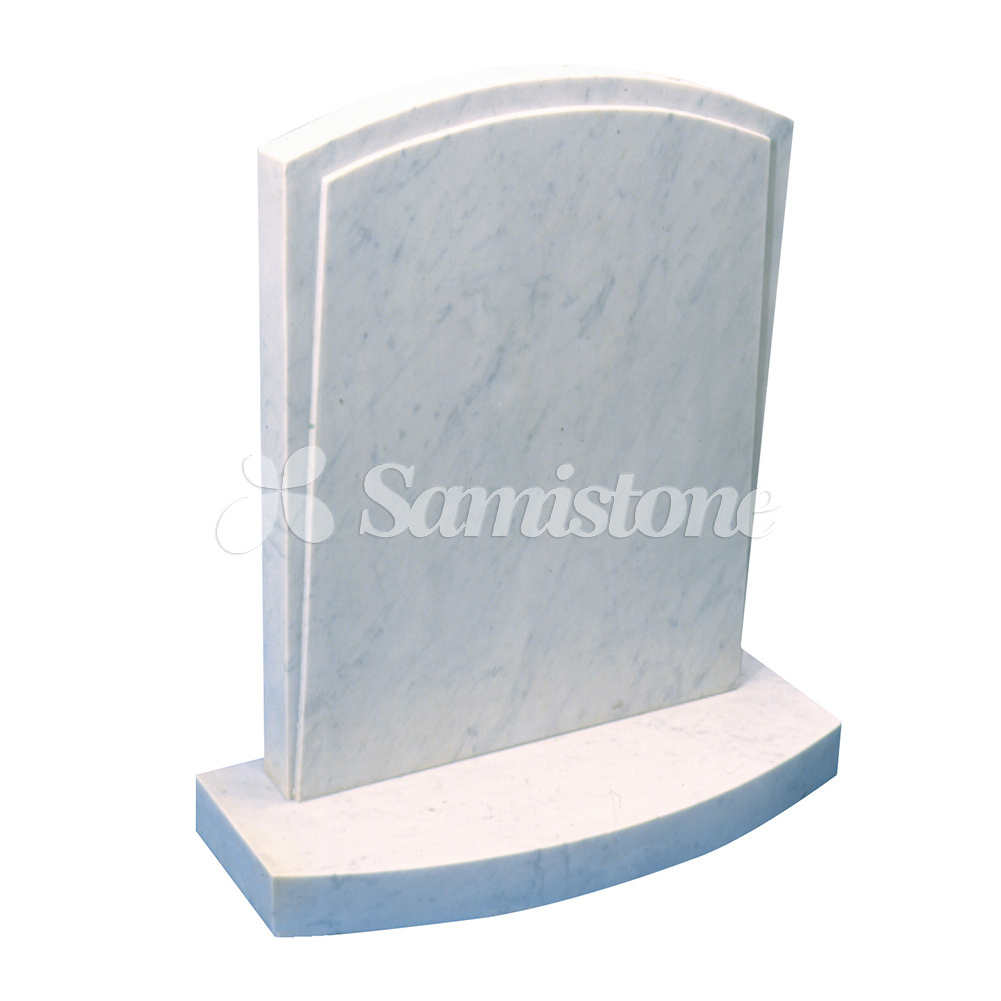 Samistone Bianco Carrara Marble Upright Headstone with Base White Tombstone New Zealand Tombstone Blank Marble Tombstone