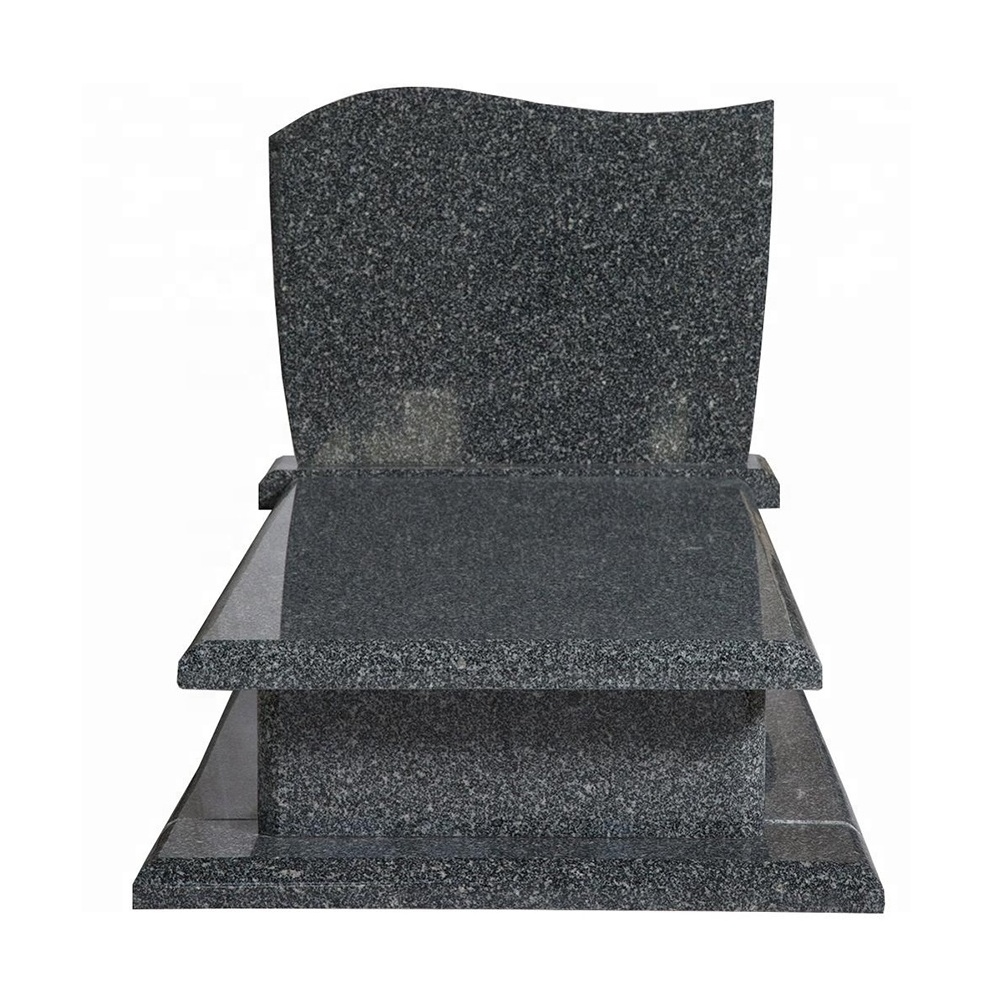 Samistone Modern Polished Granite Flat Shape Tombstone Slabs Design Headstone Prices