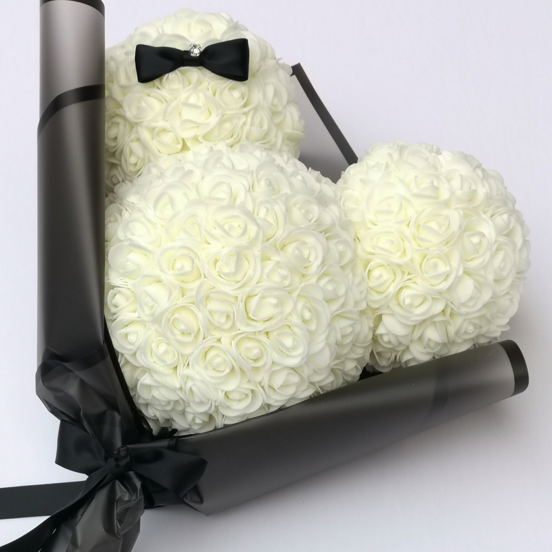 Wholesale Popular Mother's Day Gift Teddy Rose Mouse With Paper Bouquet Holder