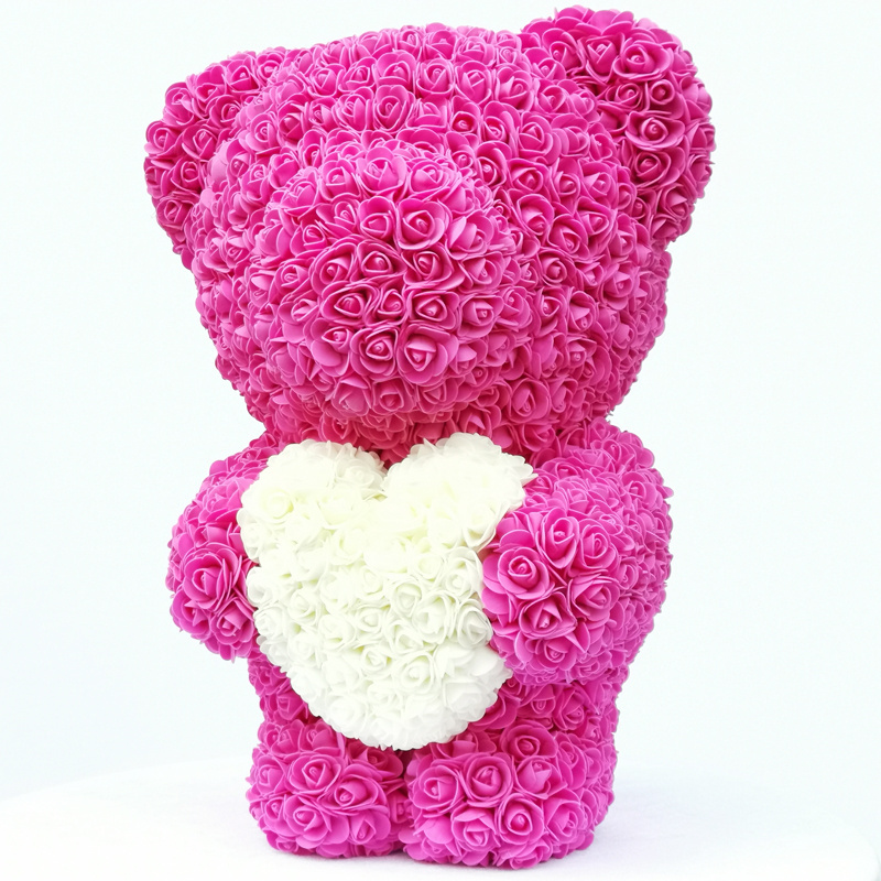 2021 teddy bear slippers Styrofoam bear 40cm 60cm large standing teddy flower bear with box for Mother's day Gift