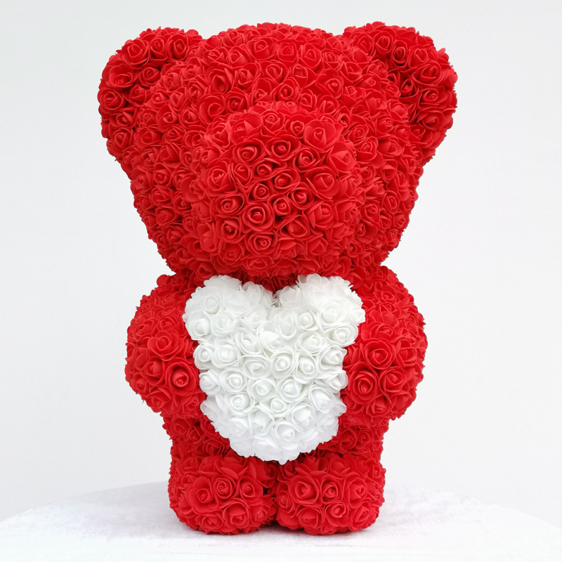 2021 teddy bear slippers Styrofoam bear 40cm 60cm large standing teddy flower bear with box for Mother's day Gift