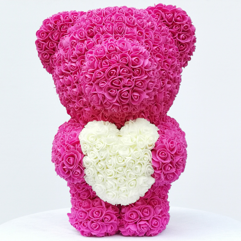 2021 teddy bear slippers Styrofoam bear 40cm 60cm large standing teddy flower bear with box for Mother's day Gift