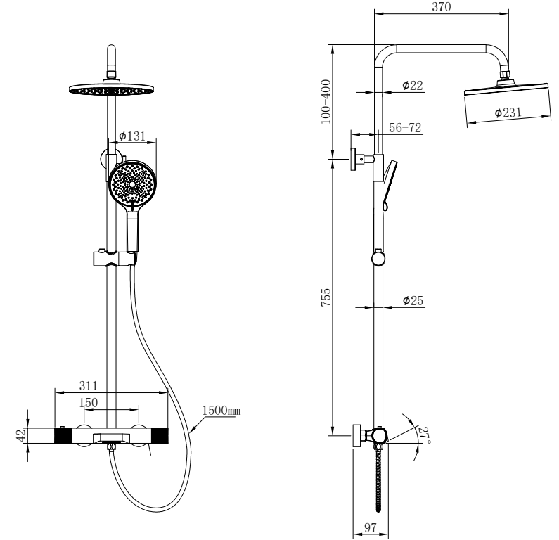 Hot Sale Luxury Hotel Bathroom Gold Wall Mounted Design Shower Faucet