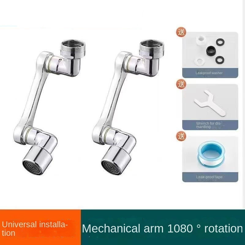 Wholesale full Brass Universal Water Tap 1080 Swivel Robotic Arm Extension Rotation smart Extender Rotatable Faucet Aerator