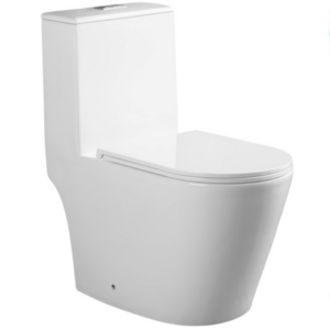 Exporting Singapore market Rimless One Piece WC Toilet Bowl with GEBERIT Filling valve and Flush. s-trap 150mm