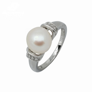 Dower Classic Minimalist Jewelry Endless Pearls Natural Freshwater Big Pearl Beaded Rings 925 Sterling Silver Women Rings