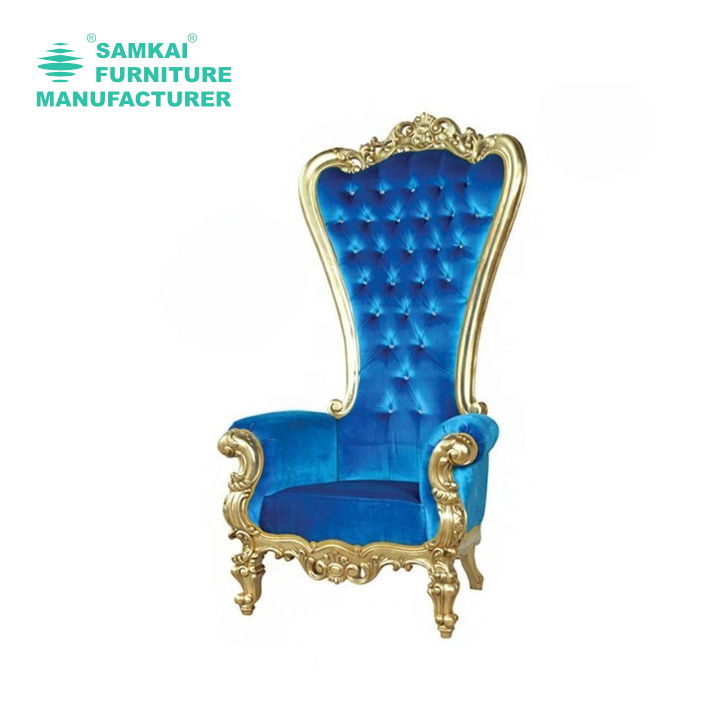 SK-GWY-B001 Wholesale furniture party chairs event wedding gold stainless steel metal frame banquet hotel wedding chair