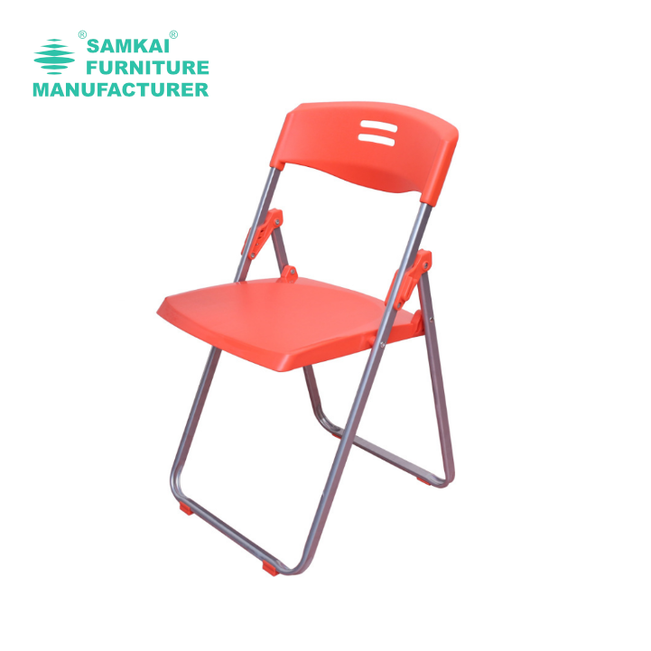 SK-ZDY-C005 Stackable White Plastic Folding Chairs for Outdoor Wedding Party Commercial Use