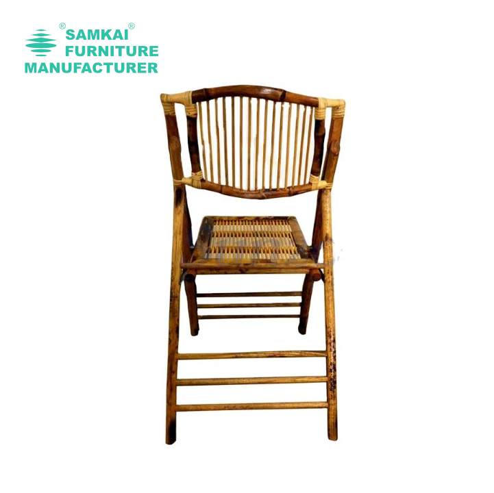 Folding Chair Natural Color Event Bamboo Countryside Outdoor Wedding Outdoor Furniture Modern Wood Dining Chair Hotel Furniture