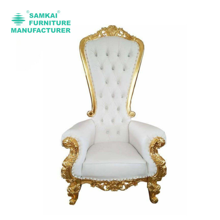 SK-GWY-B001 Wholesale furniture party chairs event wedding gold stainless steel metal frame banquet hotel wedding chair