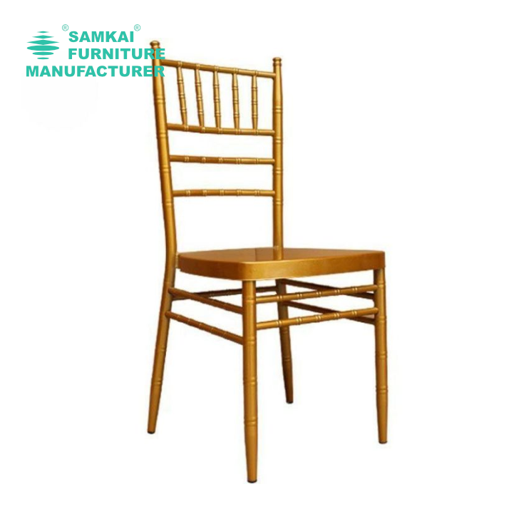 SK-YHY-A021 Modern White Tiffany Hotel Chair Iron Chiavari Chair for Banquet Event Bar Outdoor Wholesale for Parties and Wedding