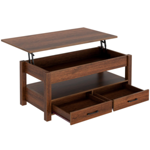 KFZ-13 Lift Top Coffee Table with Drawers and Hidden Compartment Table with Wooden Lift Tabletop for Living Room