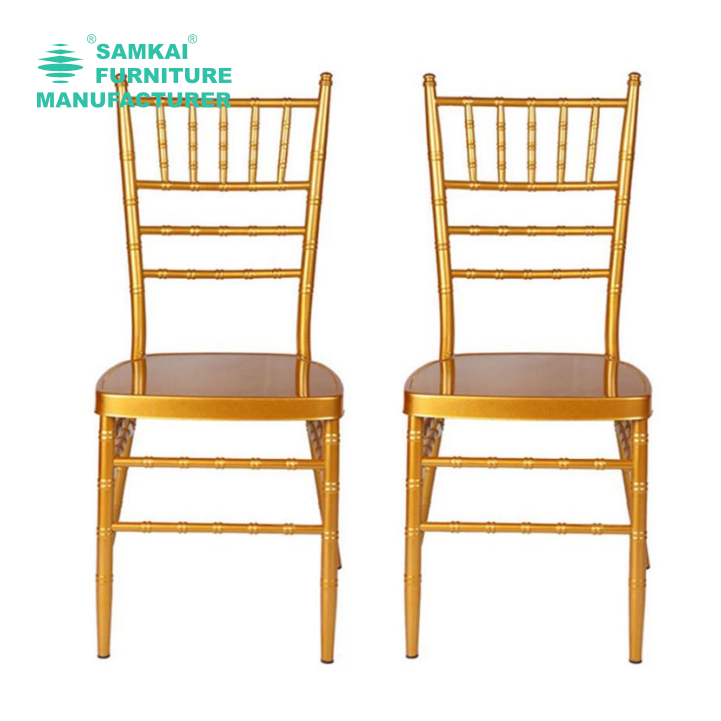 SK-YHY-A021 Modern White Tiffany Hotel Chair Iron Chiavari Chair for Banquet Event Bar Outdoor Wholesale for Parties and Wedding