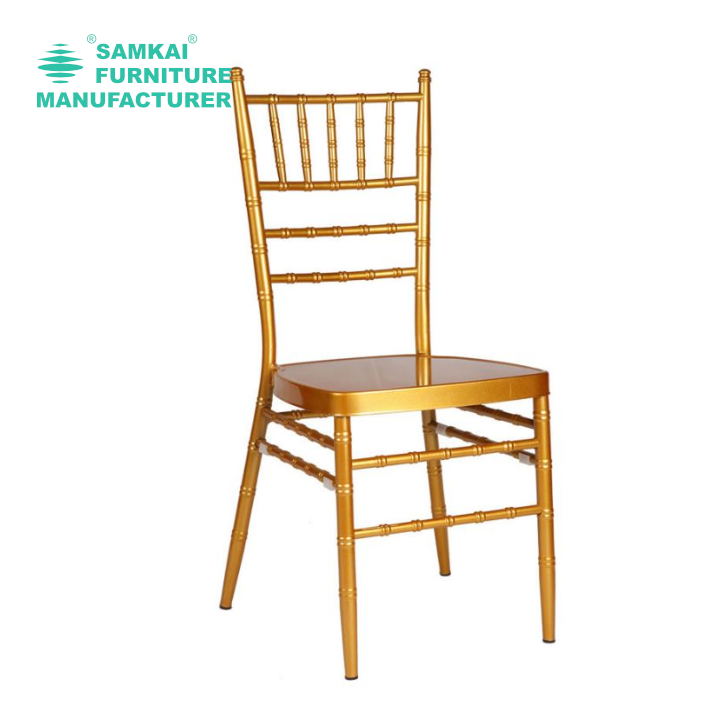 SK-YHY-A021 Modern White Tiffany Hotel Chair Iron Chiavari Chair for Banquet Event Bar Outdoor Wholesale for Parties and Wedding