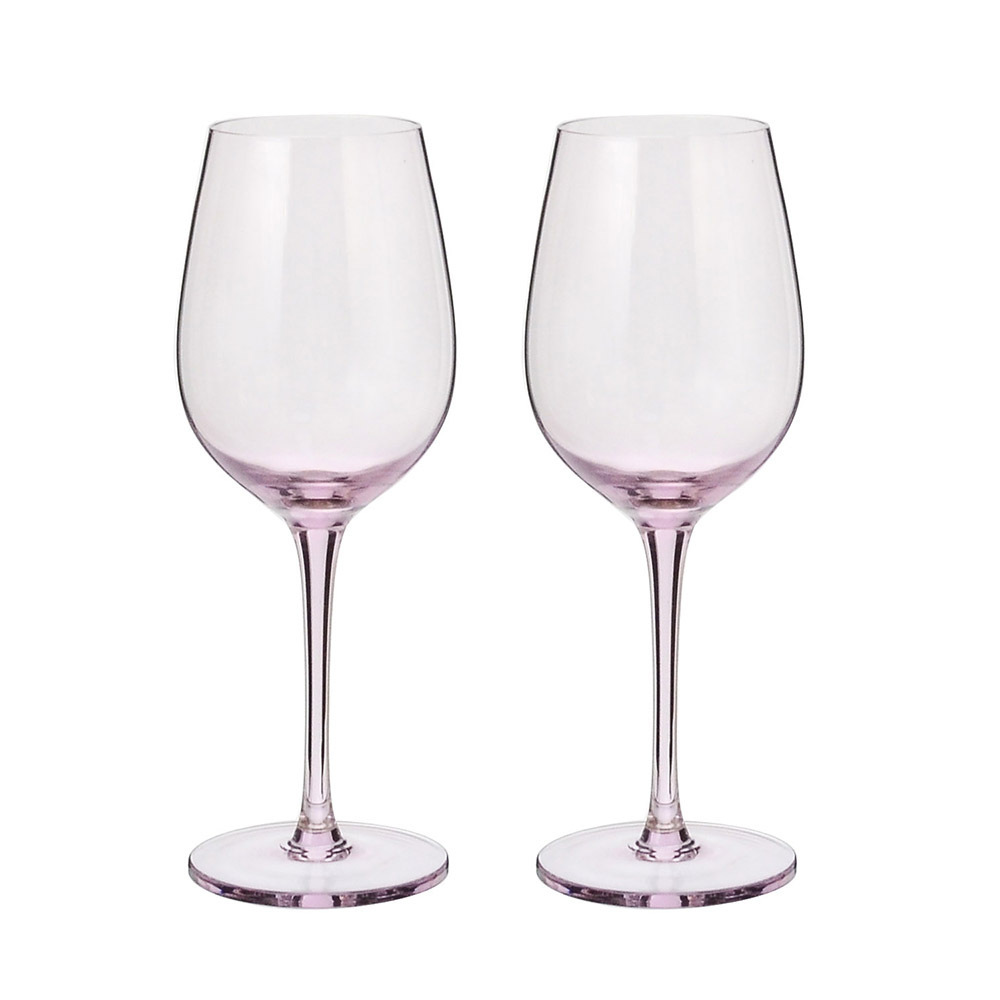 Samlife Wholesale Custom Unique Modern Luxury Hand Blown Colored Crystal Glass Goblet Pink Red Wine Glasses