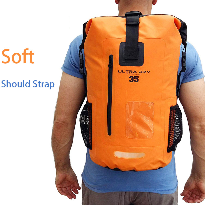 Customized Logo 500D PVC Tarpaulin Float Boat Beach Gear Water Proof Ocean Pack DryBag 35L Waterproof Dry Bag Backpack