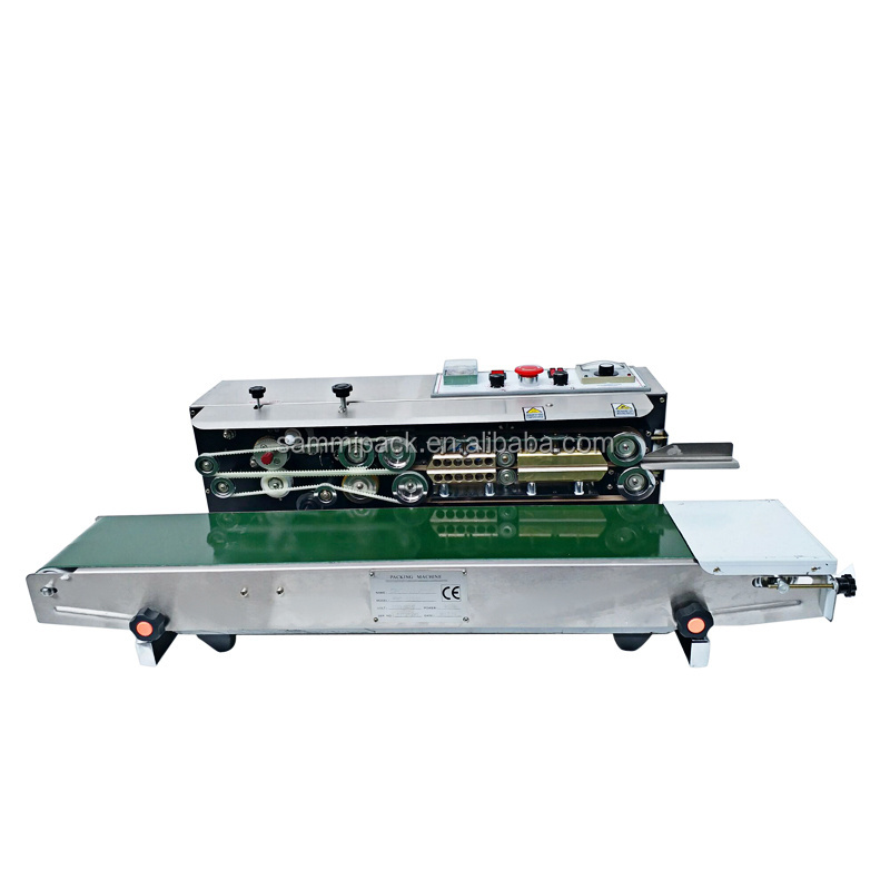 High speed cheap Table top continuous plastic rice bag sealing machine Pack/Hot band sealer