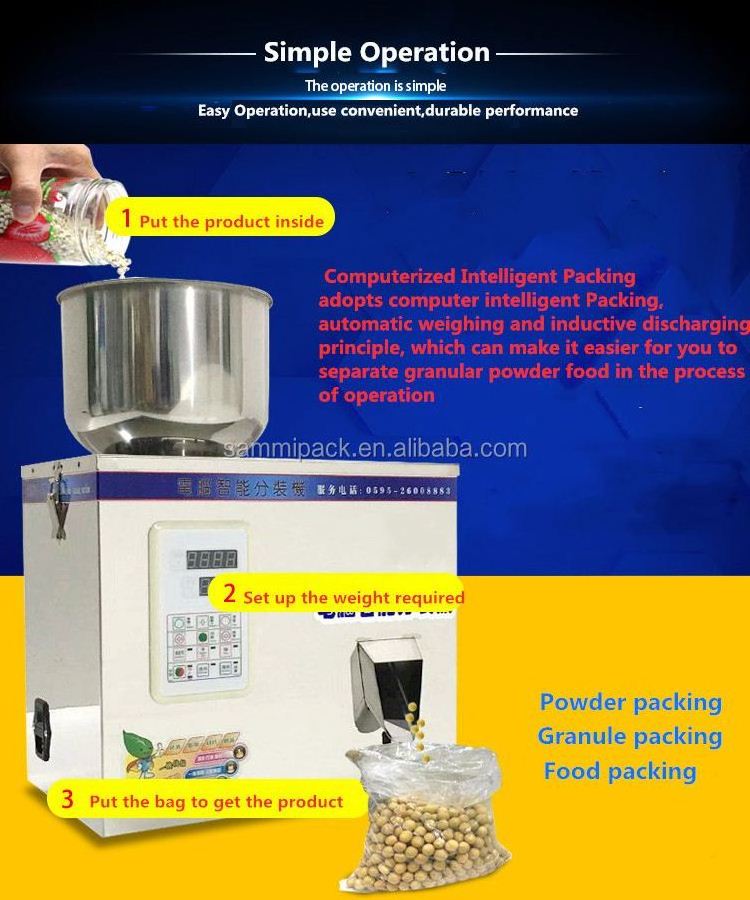 Wholesale Price Semi Automatic Powder Granule Weighing Filling Machine for Grain  Tea Bean