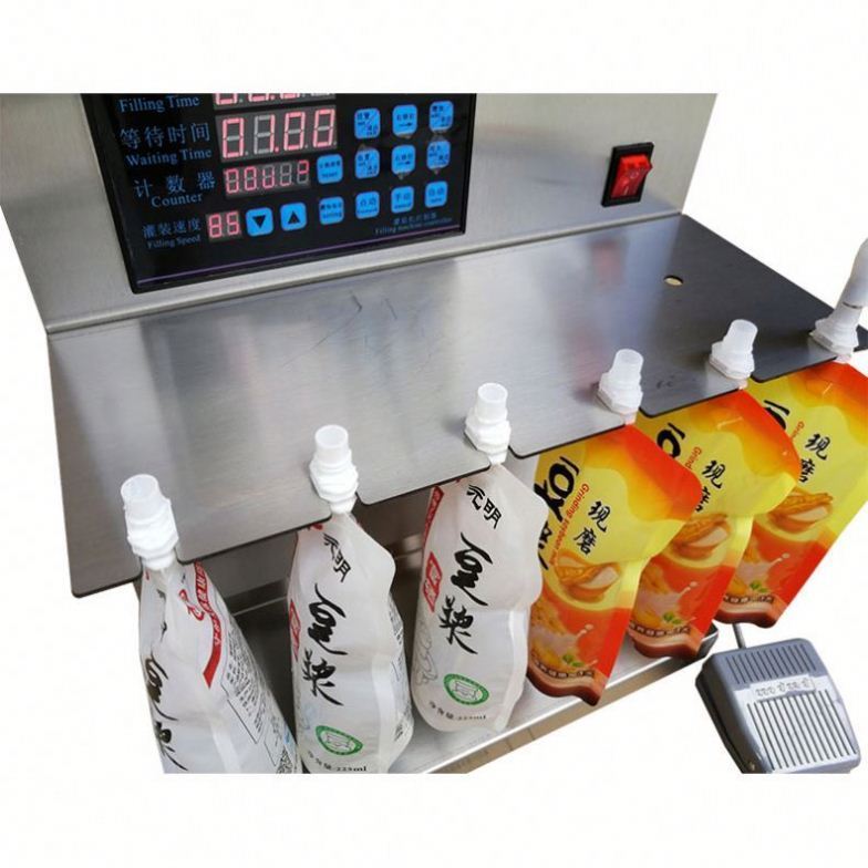 Stand Up Bag Fill Machine Liquid Juice Spout Pouch Filling Capping Machines