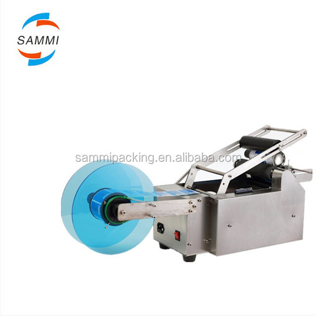 Best price Semi Automatic Round Plastic Water Wine Beer Cans Tube Vial Pet Glass Bottle Labeling Machine